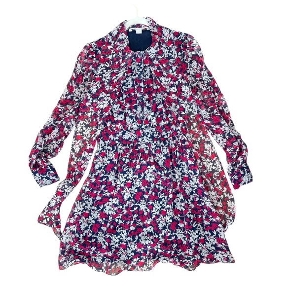 DVF Arabella Tie Neck Silk Chiffon Print Dress Boho Romance Flowy Feminine Sz 2 - Picture 4 of 11